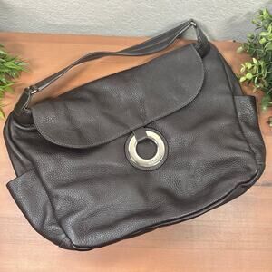 Furla Black Leather Hobo Shoulder Bag